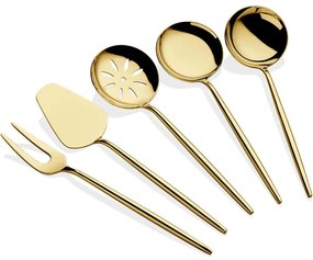 Σετ Σερβιρίσματος Almeria (Σετ 5Τμχ) 645DRM1218 Gold Hermia Stainless Steel