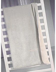 Κουβέρτα Βρεφική  Velvet (Σετ 2τμχ) Silver Saint Clair Cradle 100x140cm 100% Βαμβακερή Φανέλα