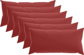 vidaXL Κάλυμμα Μαξιλαριού 6 pcs HEERLEN Κόκκινο 40 x 80 cm Πολυεστέρας