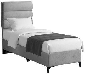 Κρεβάτι Limit pakoworld ύφασμα σε γκρι απόχρωση 90x200εκ