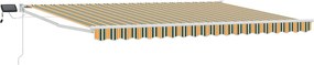 vidaXL Χειροκίνητη αναδιπλούμενη τέντα με LED 5 x 3 m