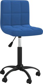 vidaXL Καρέκλα Τραπεζαρίας Περιστρεφόμενη Μπλε Βελούδινη