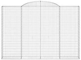 vidaXL Συρματοκιβώτια Τοξωτά 2 τεμ. 300x30x200/220 εκ. Γαλβαν. Ατσάλι
