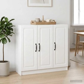 vidaXL Πλαϊνό γραφείο Γυαλιστερό Λευκό 89 x 34,5 x 77 εκ.