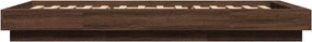 vidaXL Πλαίσιο Κρεβατιού με LED Καφέ Δρυς 90 x 190 εκ. Επεξ. Ξύλο