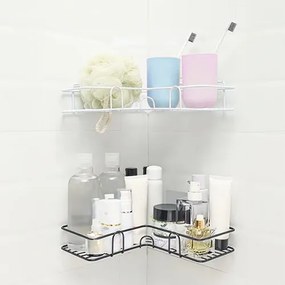 Μεταλλικό Γωνιακό Ράφι 26x26x9cm Άσπρο ή Μαύρο - Μαύρο