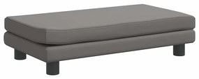 vidaXL Καναπές Παιδικός με Υποπόδιο Γκρι 100 x 50 x 30 εκ. Συνθ. Δέρμα
