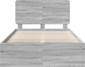 vidaXL Σκελετός Κρεβατιού Γκρι Sonoma 120 x 190 cm
