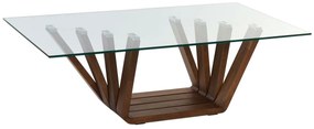 Τραπεζάκι Καφέ DKD Home Decor Κρυστάλλινο Kαρυδιά Αλουμίνιο 130 x 70 x 42 cm