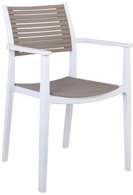 WOODWELL AKRON Πολυθρόνα PP-UV Άσπρο - Sand Beige 60x55x85cm Ε350,11