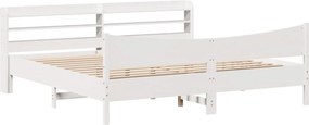 vidaXL Πλαίσιο Κρεβατιού με Κεφαλάρι Λευκό 200x200 εκ. από Μασίφ Πεύκο