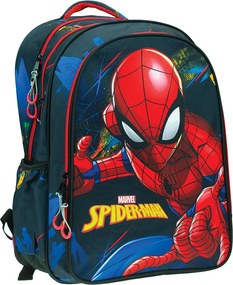 Σχολική Τσάντα Δημοτικού (35x20x46) Gim Spiderman Blue Net
