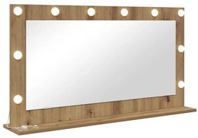 vidaXL Καθρέφτης τουαλέτας με καθρέφτη Artisan Oak 100 x 55 x 18 εκ.