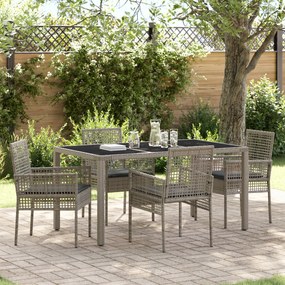 vidaXL Σέτ φαγητού για κήπο 5 pcs Γκρι 150 x 90 x 75 cm
