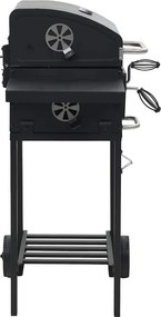 vidaXL Ψησταριά Κάρβουνου / BBQ Μαύρη με Κάτω Ράφι