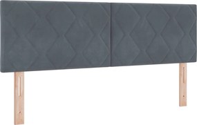 vidaXL Κρεβάτι box spring με στρώμα Σκούρο Γκρι 140 x 200 cm Βελούδο