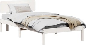 vidaXL Σκελετός Κρεβατιού Λευκό 90 x 200 cm Στερεά ξυλεία πεύκου