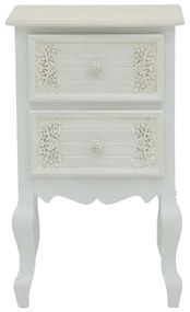 Κομοδίνο Pazlen Inart mdf σε λευκή αντικέ απόχρωση 40x45x65εκ