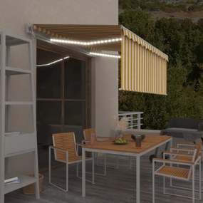 vidaXL Ηλεκτρική τέντα με LED και αισθητήρα 3,5 x 2,5 m