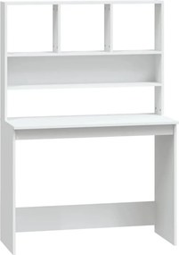 vidaXL Γραφείο με Ράφια Λευκό 102x45x148 εκ. από Επεξεργασμένο Ξύλο