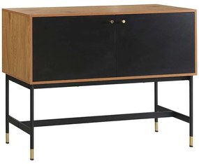 Μπουφές Living 0016-124-034 120x40x90cm Grey Oak-Black Μελαμίνη,Μέταλλο