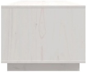 vidaXL Τραπεζάκι Σαλονιού Λευκό 110x50x40 εκ από Μασίφ Ξύλο Πεύκου