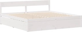 vidaXL Σκελετός Κρεβ. Χωρίς Στρώμα Λευκό 180x200 εκ Μασίφ Πεύκο