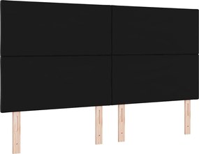 vidaXL LED κεφαλάρι Μαύρο 180 cm Τεχνητό Δέρμα