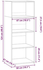 Ντουλάπι Sonoma Δρυός 50x41x124 εκ. από Επεξεργασμένο Ξύλο - Καφέ