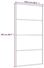 Συρόμενη Πόρτα Μαύρη 102,5x205 εκ. Γυαλί ESG και Αλουμίνιο - Μαύρο