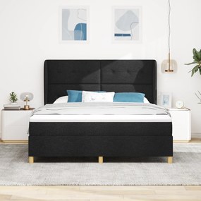 vidaXL Κρεβάτι με Στρώμα  Μαύρο 180x200 εκ. Ύφασμα