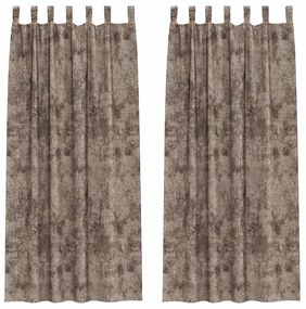 vidaXL Κουρτίνα με κουρτίνες 2 pcs Καπουτσίνο 225 x 140 εκ. Βελούδο