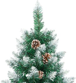 vidaXL Λεπτό Χριστουγεννιάτικο Δέντρο με 300 LEDs Πράσινο 210 εκ. PVC