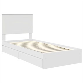 vidaXL Κρεβάτι Αποθήκης Λευκό 75 x 190 cm Επεξεργασμένο ξύλο