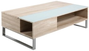Πολυμορφικό τραπέζι σαλονιού Oakland 135, Sonoma οξιά, 35x60x110cm, 32 kg, Επεξεργασμένο γυαλί, Ινοσανίδες μέσης πυκνότητας, Γωνιακό | Epipla1.gr
