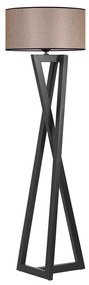 Φωτιστικό δαπέδου Grace Megapap ξύλο/ύφασμα χρώμα μαύρο - μόκα 45x45x150εκ.