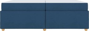 vidaXL Σκελετός Κρεβατιού με στρώμα Μπλε 200 x 200 cm ύφασμα
