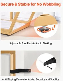 VEVOR 3 Tiers Marble Console Table Modern Golden Geometric Large Console Table