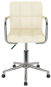 vidaXL Καρέκλα Γραφείου Περιστρεφόμενη Κρεμ Υφασμάτινη