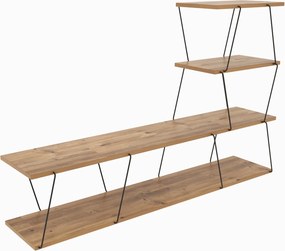 Σύνθεση Σαλονιού 2τμχ Basak - Χρώμα Πεύκο, Μαύρο