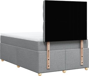 vidaXL Κρεβάτι Boxspring με Στρώμα Ανοιχτό Γκρι 120x190 εκ. Υφασμάτινο