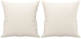 vidaXL Μαξιλάρια Διακοσμητικά 2 τεμ. Κρεμ 40 x 40 εκ. Συνθετικό Δέρμα