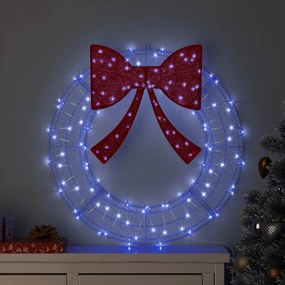 vidaXL Στεφάνι με 60 LED Μπλε 76 x 76 x 8,5 εκ Ακρυλικό