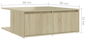 vidaXL Τραπεζάκι Σαλονιού Sonoma Δρυς 80 x 80 x 31 εκ. από Επεξ. Ξύλο
