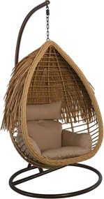 TROPIC Κρεμαστή SALSA Πολυθ.Steel Brown/Wicker Φυσικό/Μαξ.Μπεζ Φ105x197cm
