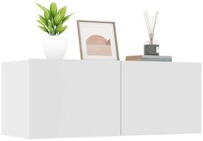 vidaXL Έπιπλα Τηλεόρασης 2 τεμ. Λευκά 80x30x30 εκ. Επεξεργασμένο Ξύλο