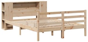 vidaXL Κρεβάτι Βιβλιοθήκη Χωρίς Στρώμα 150x200 εκ Μασίφ Ξύλο Πεύκου