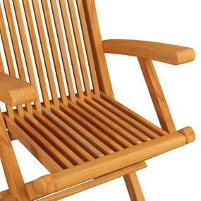 Καρέκλες Κήπου 6 τεμ. Μασίφ Ξύλο Teak Φωτεινά Πράσινα Μαξιλάρια 3062552