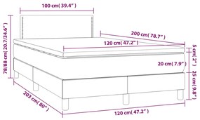 Κρεβάτι Boxspring με Στρώμα Ροζ 120x200 εκ. Βελούδινο - Ροζ