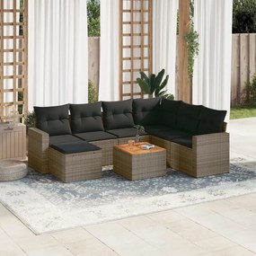 vidaXL Patio Sofa Set 8-θέσια Grey and Dark Grey